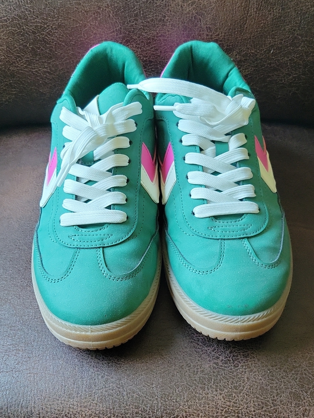 Dolce Vita Teal and Pink Low-Top Sneakers with White Laces